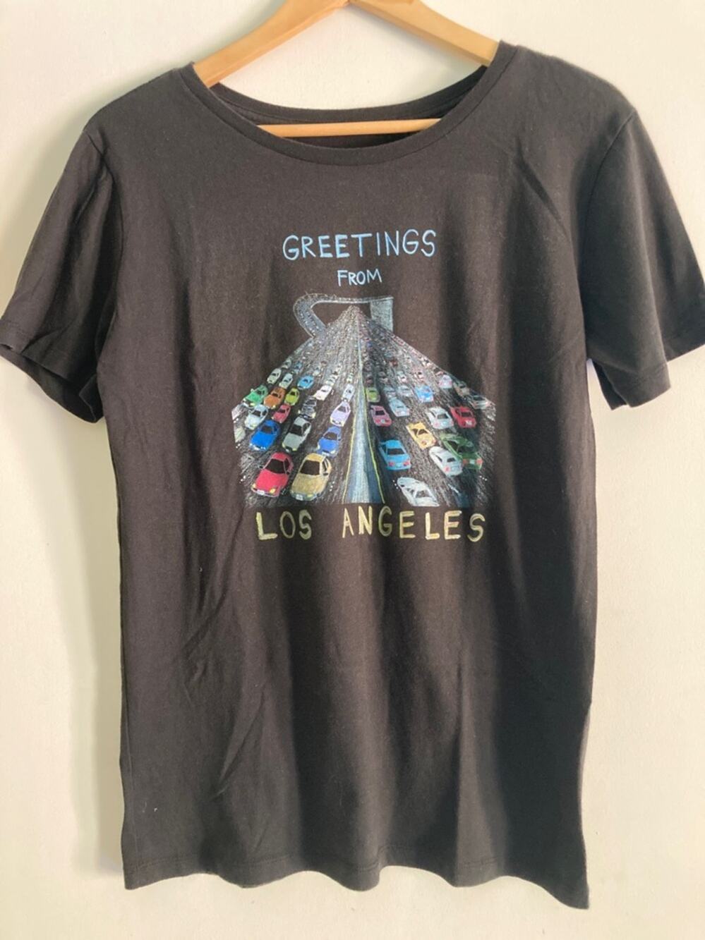 Womens Size L Tee Shirt  40" Bust Los Angeles Freeway Graphic